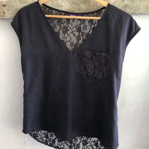 Lace back blouse